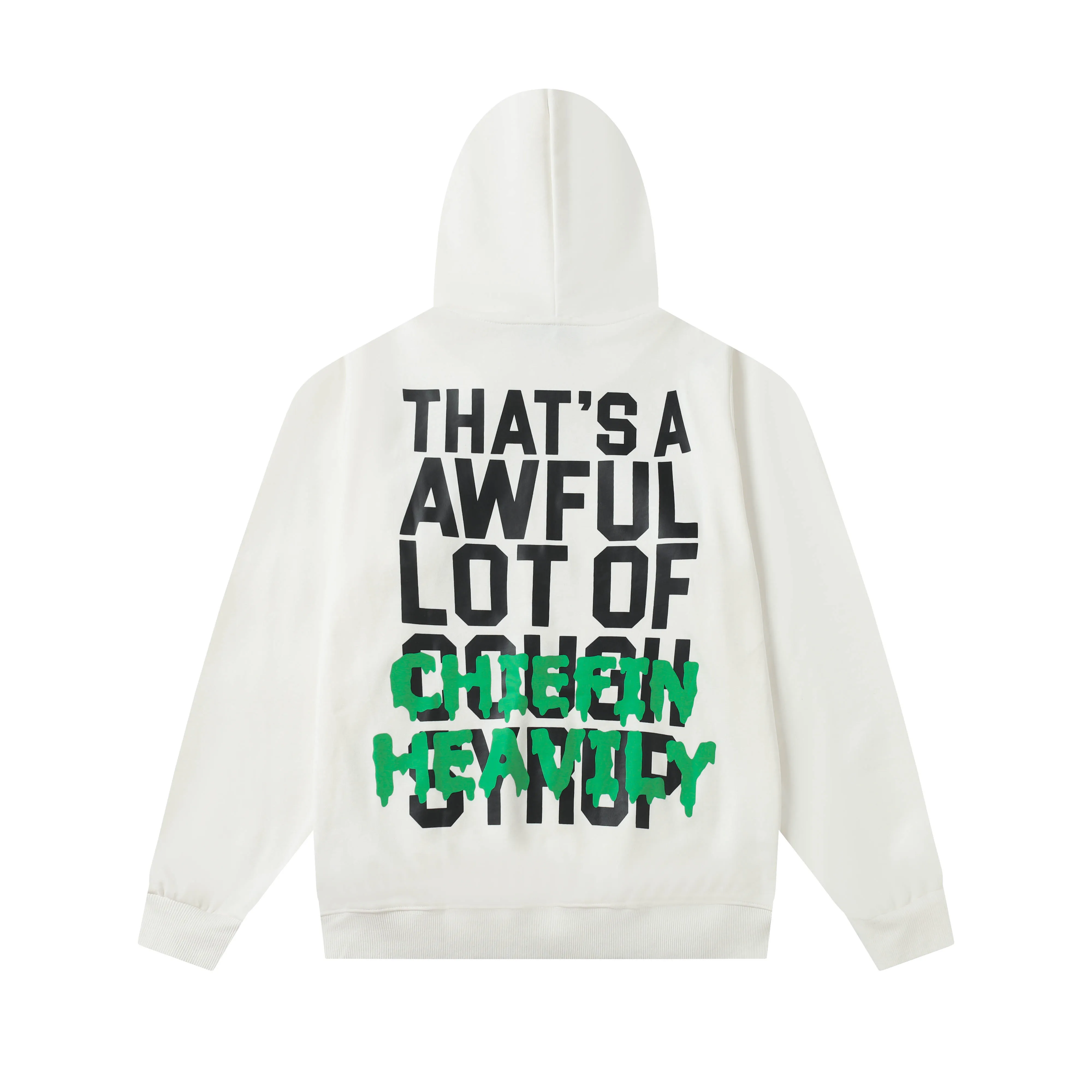 C 319# Black/Cream White ｜ P112 👉THAT'S A AWFUL LOT OF COUGH SYRUP In Stock Same Style. （fabric):420 100 Sizes（size）：S-M- L- X L （colour）： /Cream White